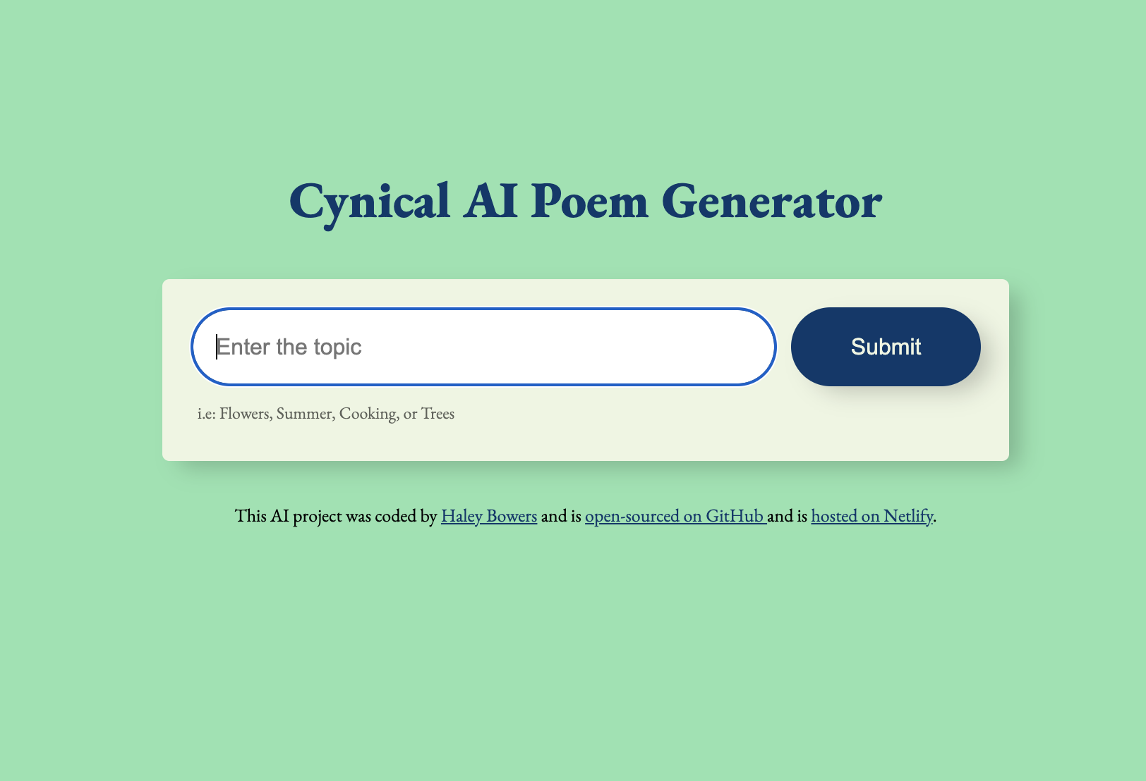 poem generator preview